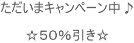 ただいまキャンペーン中♪ ☆50%引き☆